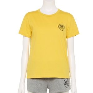 NWT Juniors Van’s “Off the Wall” Graphic Logo Yellow Tee size XL